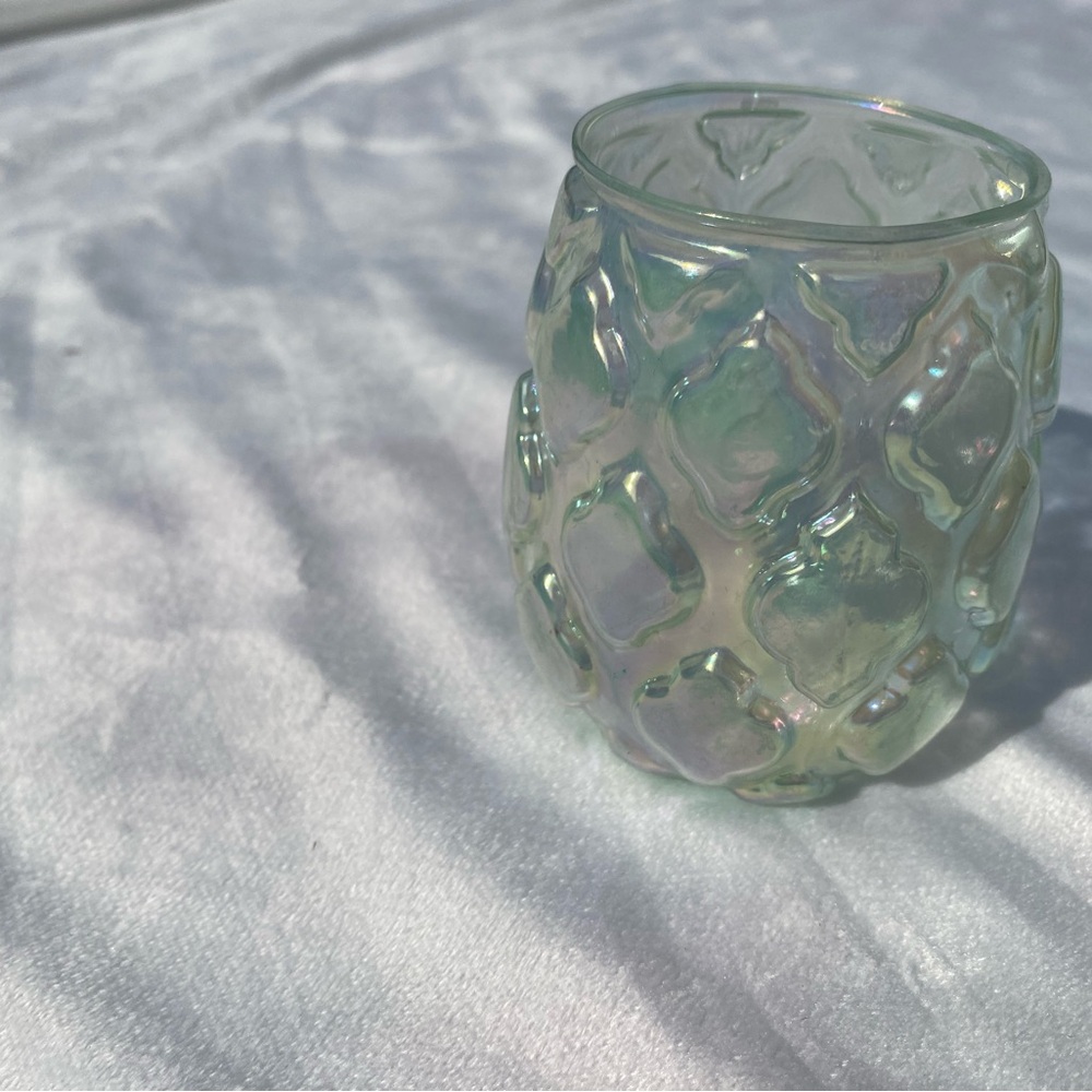 Iridescent Glass Candle Holder